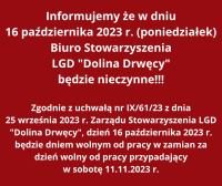 informacja o wolnym dniu