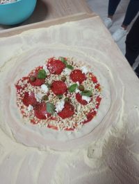 Wykonana pizza przez uczestnika