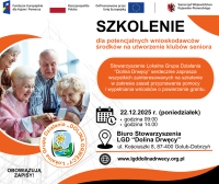 Plakat - szkolenie dot. utworzenia klubów seniora