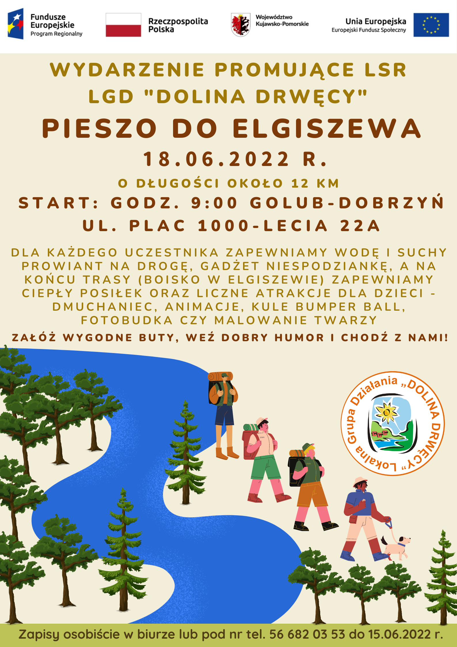 Wydarzenie promujące LSR LGD "Dolina Drwęcy" PIESZO DO ELGISZEWA