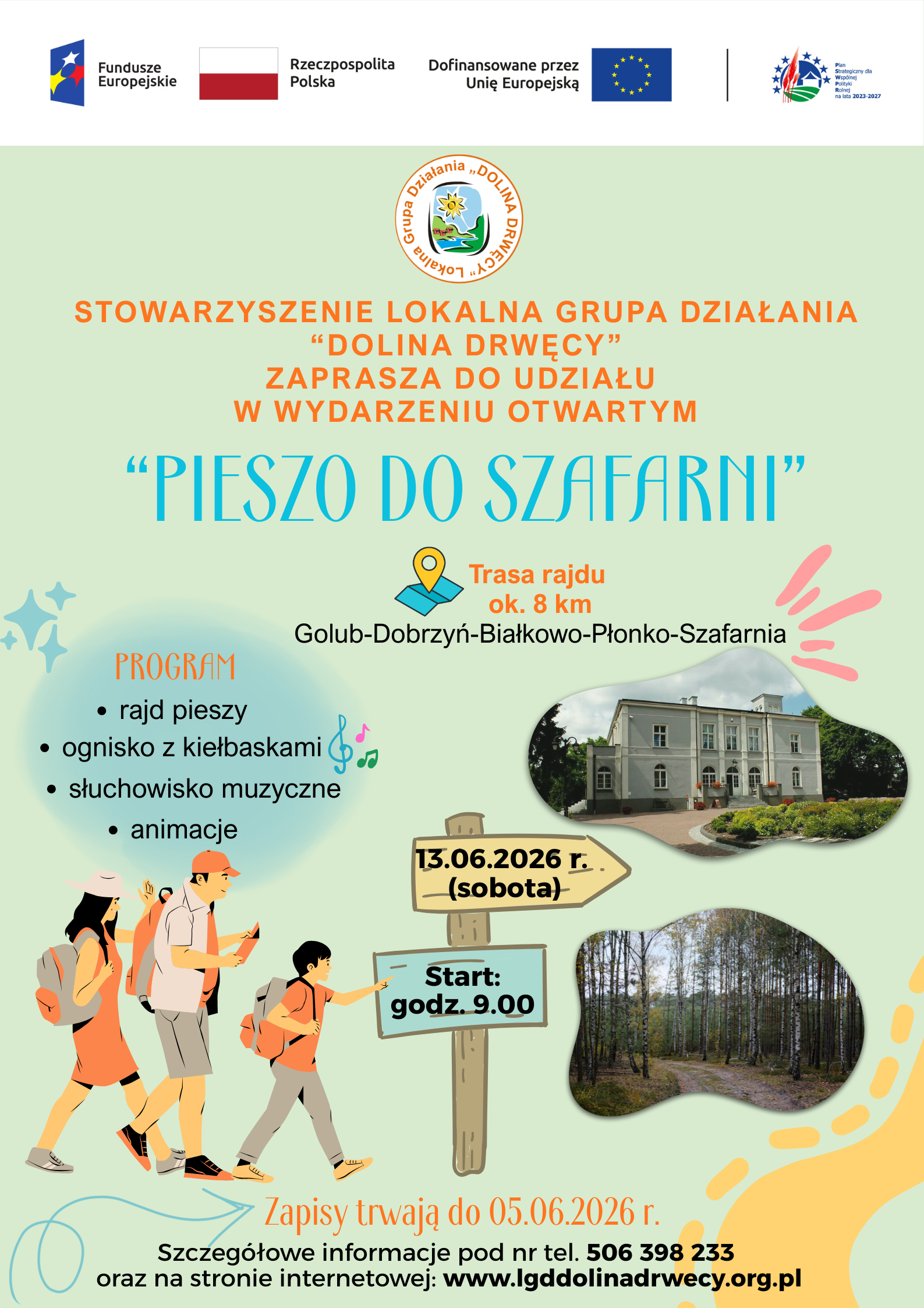 WYDARZENIE OTWARTE - RAJD PIESZY - "PIESZO DO SZAFARNI"